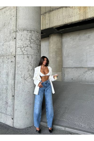 Joana Blugi Boyfriend Albastri Emily