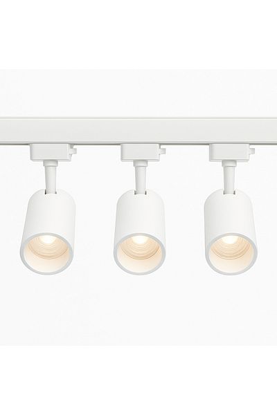 Cata Modern Rail 3 White Spot Lamp Black Body, Without Bulb, 1m Rail System