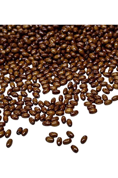 Serhat Aksesuar ve El İşçilik 4 Mm Arpa Ham Rengi Ahşap Boncuk (8X4 MM) 50 gr...