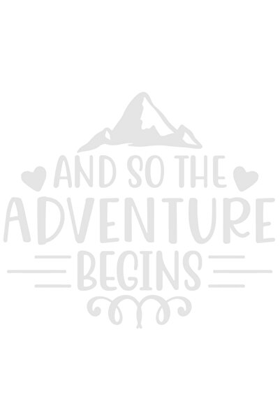 StoryGift Romania Sticker Exterior Cu Munte Si Inimioare Cu Mesajul "and So The Adventure Begins" - Si Asa I