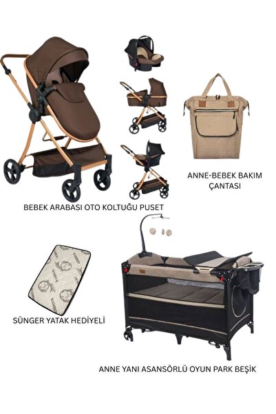 ÖYKÜ BEBEK DUNYASI Yeni Doğan Bebek Çeyiz Seti Mamma ( bebek arabası-otokoltu...