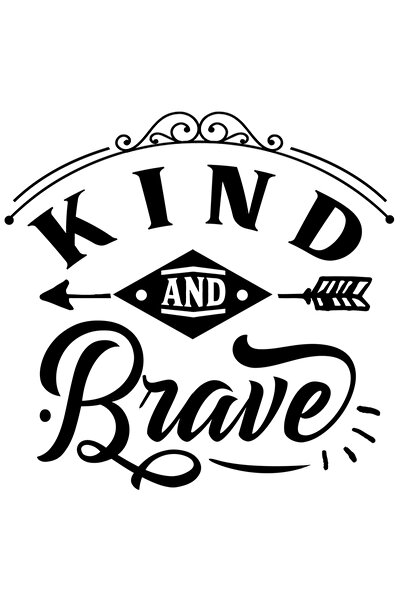 StoryGift Romania Sticker Adeziv 90CM Exterior cu textul "Kind and brave" - b...