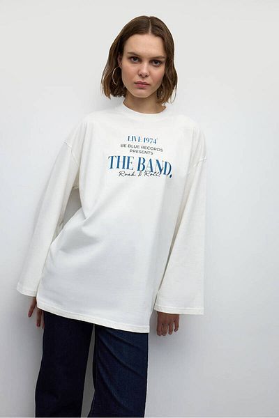 BE BLUE Long Sleeve Band T-Shirt