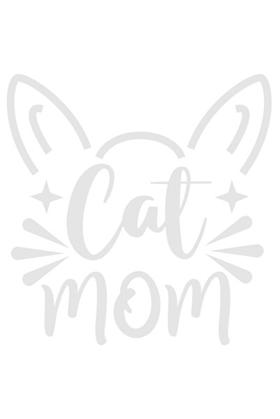StoryGift Romania Sticker Autocolant 70CM Exterior cu ilustratie afisand urechi de pisica si mesajul "Cat mom" -
