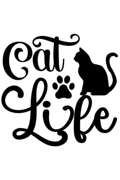 StoryGift Romania Sticker Exterior cu labuta si pisicuta cu textul "Cat life"...