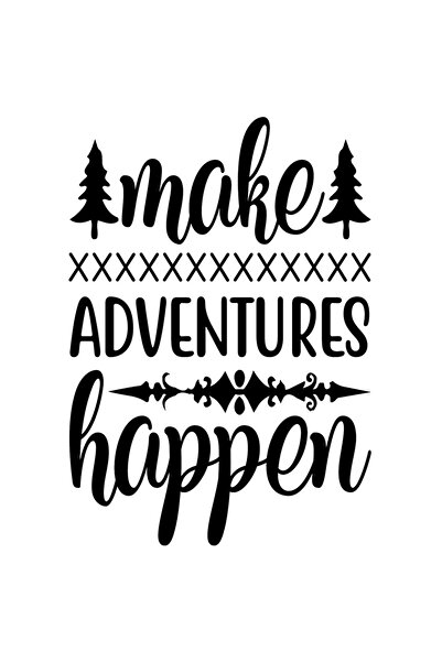 StoryGift Romania Sticker Eticheta 40CM Exterior cu brazi si mesajul "Make adventures happen" - fa aventurile sa
