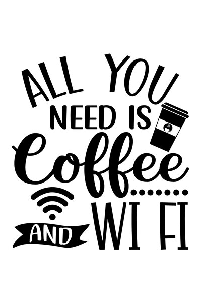 StoryGift Romania Sticker Exterior Cu Mesajul "all You Need Is Coffee And Wi-...
