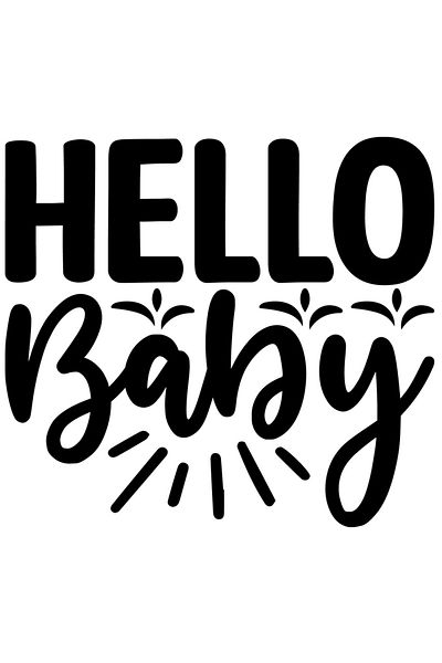 StoryGift Romania Sticker Eticheta 50CM Exterior cu mesajul in limba engleza "Hello, baby" - buna bebelusule cop