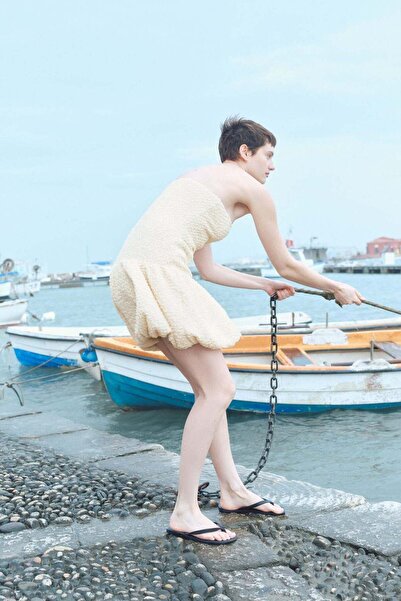 H&M Bubble-hem bandeau dress