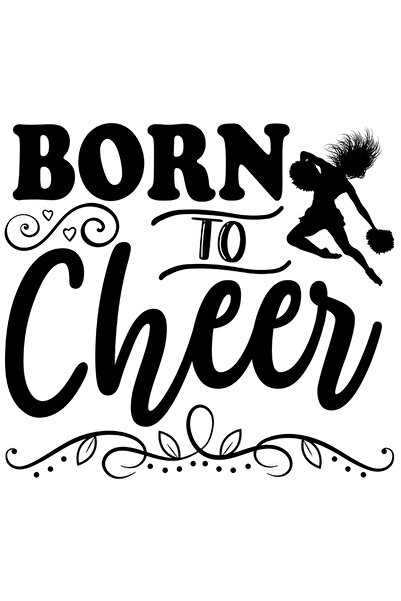 StoryGift Romania Sticker Autocolant 70CM Exterior pentru majorete cu textul "Born to cheer" - nascuta pentru a