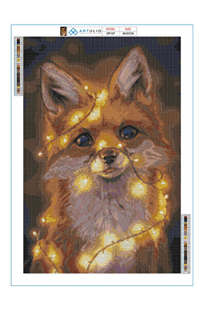zola Diamond mosaic tapestry, fox pattern, 15 x 20 cm