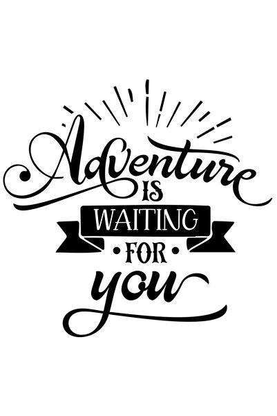 StoryGift Romania Sticker Autocolant 30CM Exterior cu textul in engleza "Adventure is waiting for you" - aventur