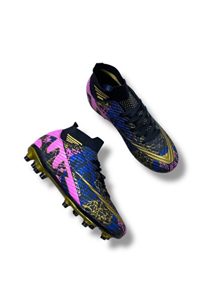 LALİGA جوارب Laliga أحذية كرة القدم باللون الأسود والوردي والذهبي