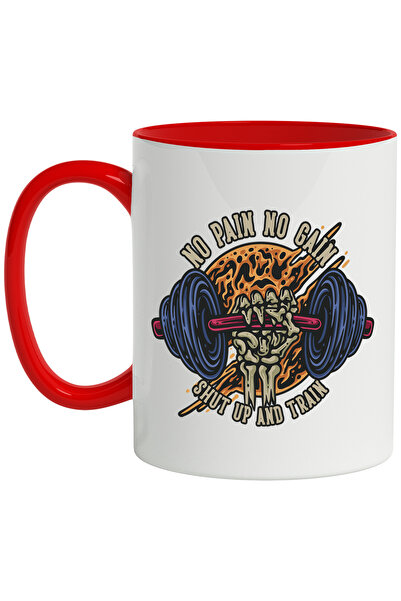 StoryGift Romania Cana pentru Cei Care Fac Sport, Sala, Fitness, No Pain, No Gain, Shut up And Tra, Cu Maner Rosu