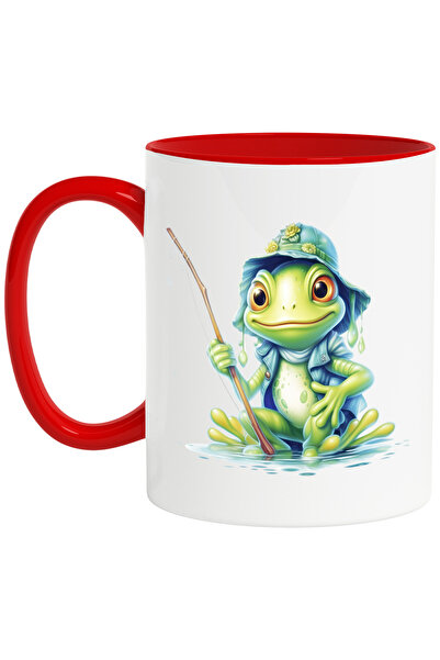 StoryGift Romania Cana cu un broscoi verde | ilustratie | vesel | tine un bat...