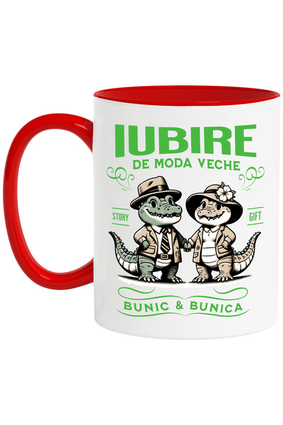 StoryGift Romania Cana parteneri crocodili bunica si bunic familie, 330ml, Ce...