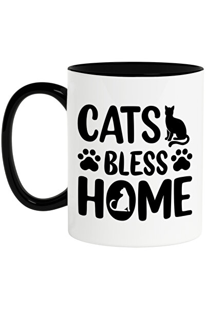 StoryGift Romania Cana cu mesajul "Cats bless home" - pisicile binecuvanteaza...