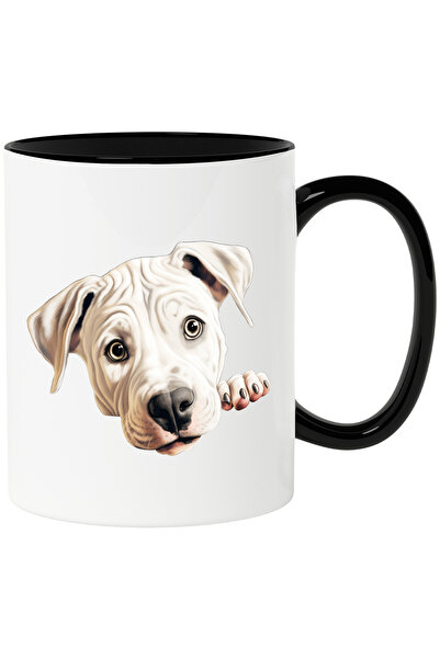 StoryGift Romania Cana cu un catel alb care se uita sfios | ilustratie | labu...