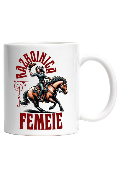 StoryGift Romania Cana femeie pe cal razboinica cowgirl, puternica, curaj, 33...