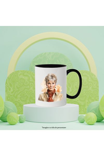 StoryGift Romania Mug With Judi Dench, Actress, Celebrity, Hollywood, Movies, Multicolor 330 ml, C, With ,STG