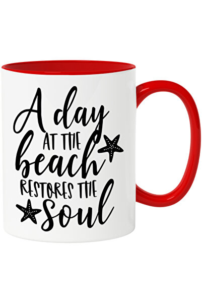 StoryGift Romania Cana cu textul "A day at the beach restores the soul" - o z...