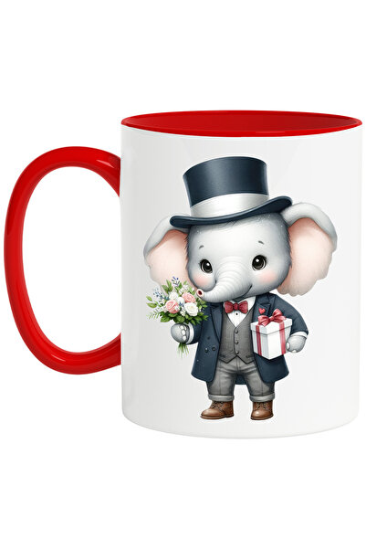 StoryGift Romania Cana cu un elefant cu palarie, costum, ilustratie, cadou, b...