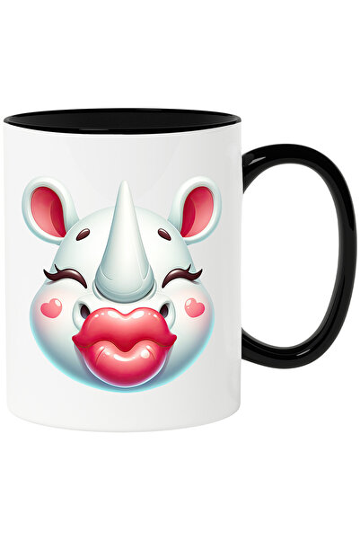 StoryGift Romania Cana cu o femela rinocer care da un pupic | ilustratie | af...