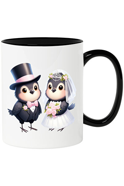 StoryGift Romania Cana cu 2 pasari la nunta | ilustratie | rochie de mireasa ...