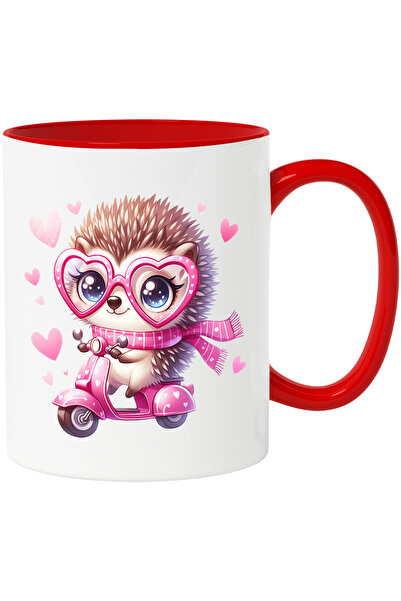 StoryGift Romania Cana cu o femela arici vesela care conduce un scuter | ilus...