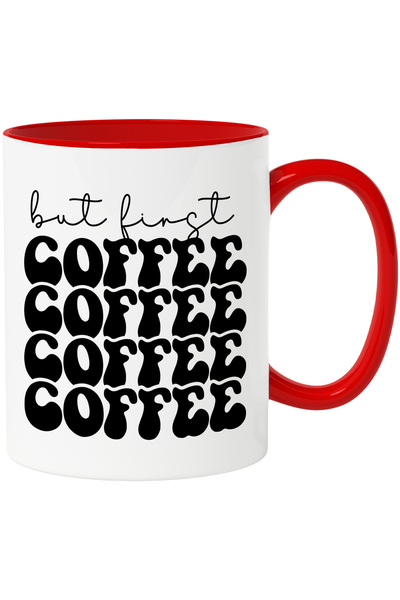 StoryGift Romania Cana pentru cei care prioritizeaza cafeaua cu Maner Rosu, C...