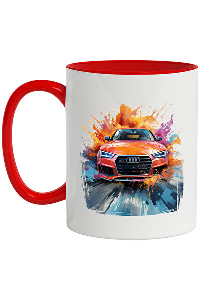 StoryGift Romania Cana Cu Masina, Audi, Sosea, Stropi Vopsea, Ilustratie, Mul...