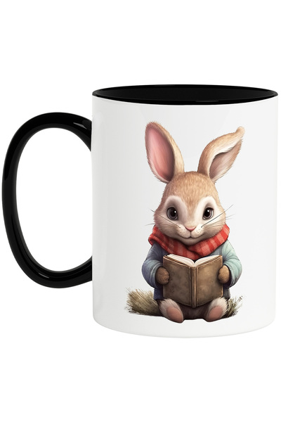 StoryGift Romania Cana cu un iepuras care tine o carte deschisa | ilustratie ...