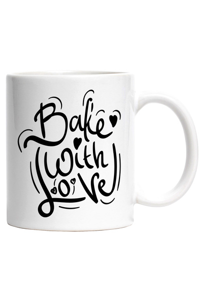 StoryGift Romania Cana Cu Mesaj In Engleza Bake With Love, Inima, Iubire, Coa...