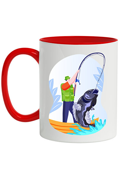 StoryGift Romania Cana Cu Peste, Pescuit, Lanseta, Barca, Multicolor 330 ml, ...