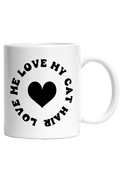 StoryGift Romania Cana cu inimioara si mesajul "Iubeste-i parul pisicii mele"...