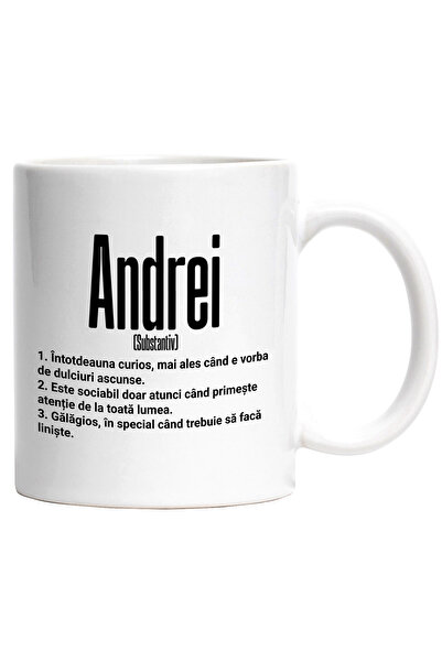 StoryGift Romania Cana Cu Numele Andrei, Cu Mesaj Amuzant, Curios, Sociabil, ...