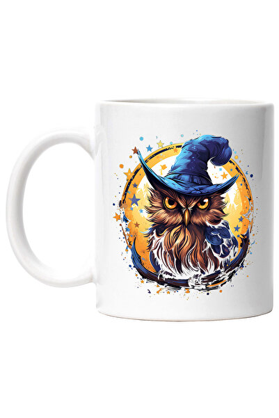 StoryGift Romania Cana cu o bufnita cu privire malefica, ilustratie, palarie ...