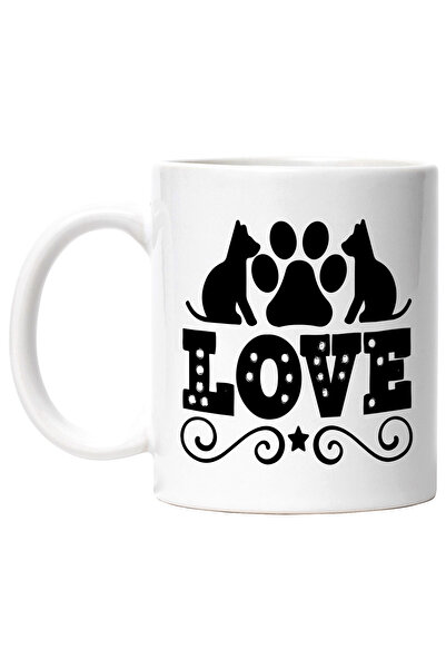 StoryGift Romania Cana cu labuta si textul "Love" - pentru iubitorii de anima...