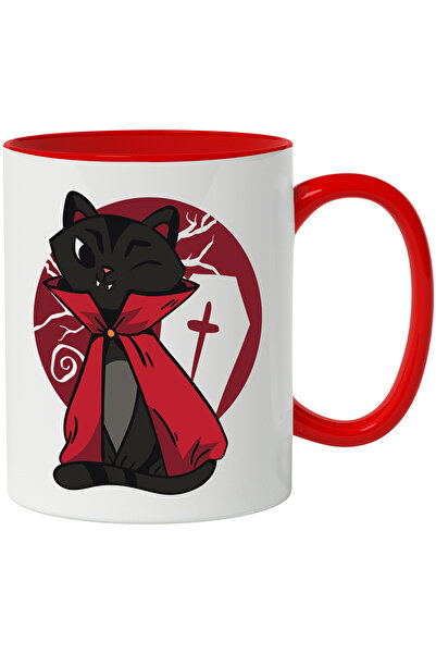 StoryGift Romania Mug With Cat, Vampire, Cape, Cemetery, Coffin, Halloween, M...