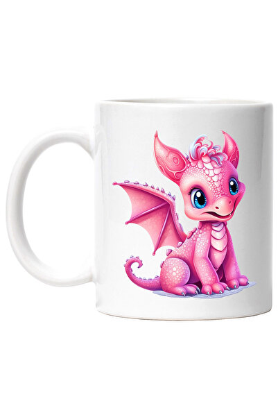 StoryGift Romania Cana cu un pui de dragon | ilustratie | roz | solzi | curio...