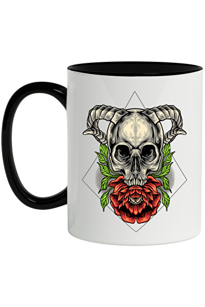 StoryGift Romania Cana Cu Floare, Frunze, Craniu, Coarne, Diamant, Geometric,...