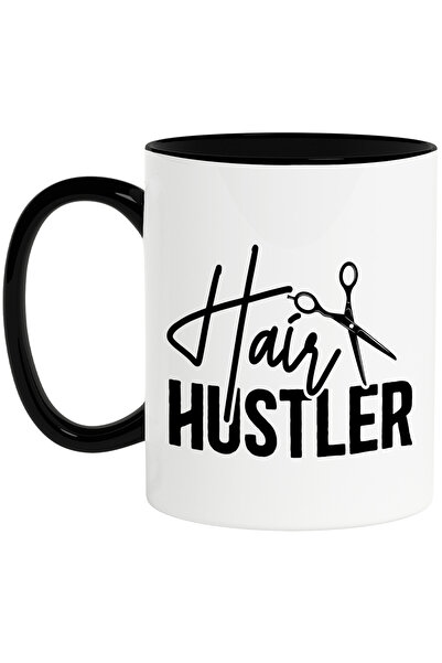 StoryGift Romania Cana cu o foarfeca pentru frizeri cu mesajul "Hair hustler"...