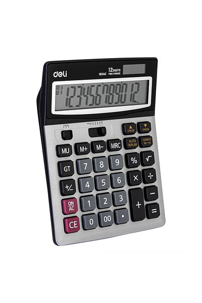 Deli Calculator Desktop 12 Digits Metal 1654C Deli