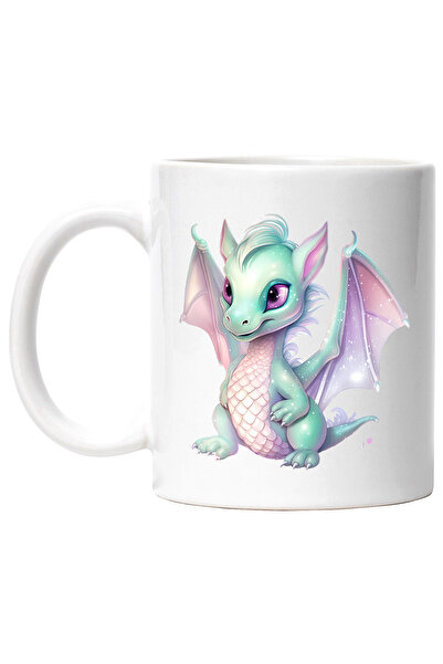 StoryGift Romania Cana cu un pui de dragon | ilustratie | solzi | verde | str...