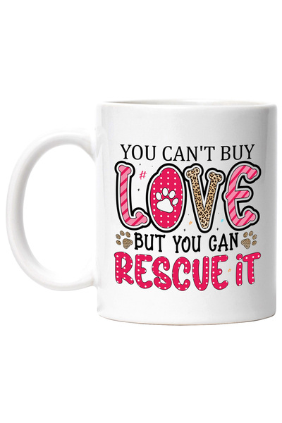 StoryGift Romania Cana cu mesajul "You can't buy Love, but you can Rescue it"...