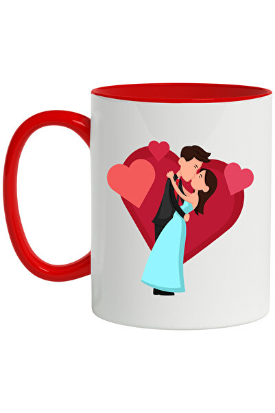 StoryGift Romania Cana Cu Sarut, Inima, Dans, Cuplu, Multicolor 330 ml, Ceram...