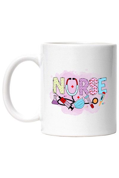 StoryGift Romania Cana cu mesajul "Nurse", profesie, ilustratie, munca, dedic...