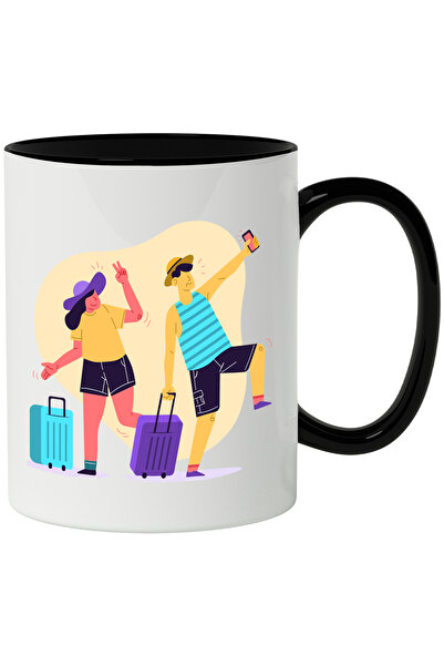 StoryGift Romania Cana Cu Turisti, Calatorie, Cuplu, Bagaje, Troller, Palarie...