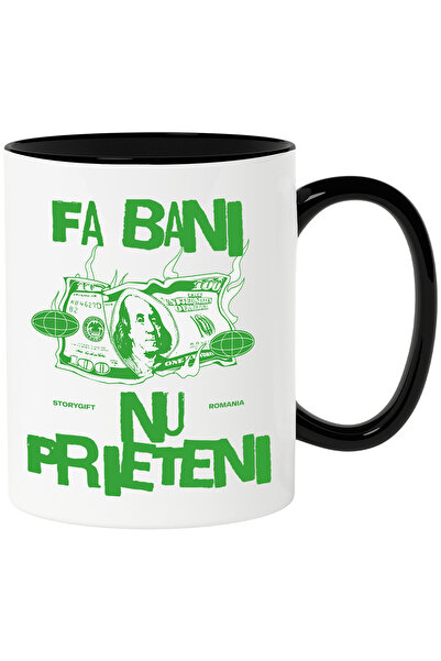 StoryGift Romania Cana bancnota in flacari text fa bani nu prieteni, 330ml, C...