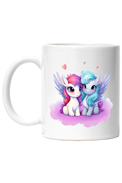 StoryGift Romania Cana cu 2 unicorni | ilustratie | inimioare | norisori | im...